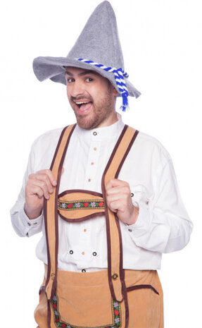 hoed Oktoberfest Beieren polyester grijs one-size