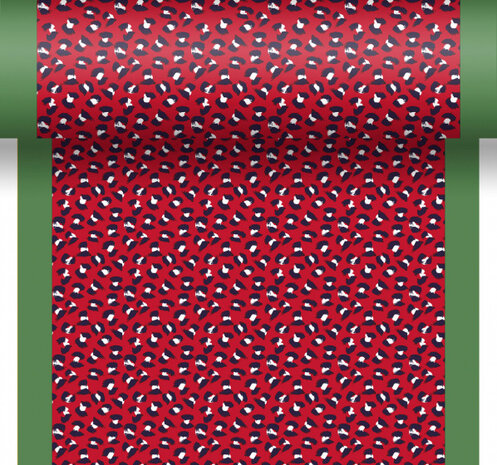 tafelloper Wild Xmas 480 cm papier rood/groen