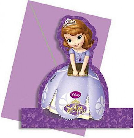 uitnodigingen Sofia 14  x 9,5 cm papier paars 8-delig