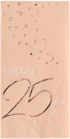 servetten Elegant Lush Blush 25 jaar 33 cm roze 10 stuks
