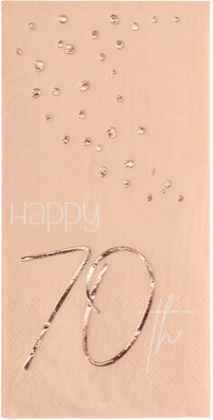 servetten Elegant Lush Blush 70 jaar 33 cm roze 10 stuks