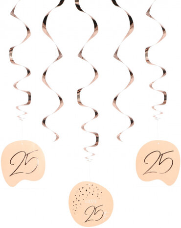 decoratiespiraal Elegant Lush Blush 25 jaar roze 5-delig