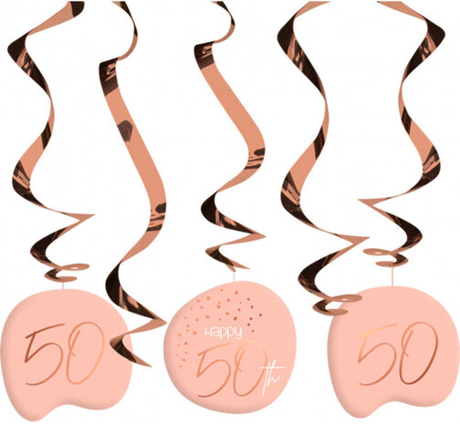 decoratiespiraal Elegant Lush Blush 50 jaar roze 5-delig