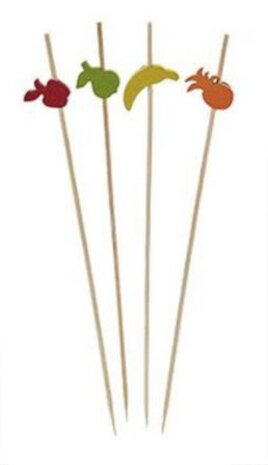 cocktailprikkers Fruit 16 x 8,5 cm hout 30 stuks