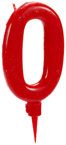 taartkaars nul wax rood