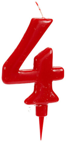 taartkaars vier wax rood