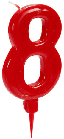 taartkaars acht wax rood