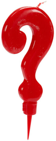 taartkaars vraagteken wax rood
