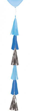 hangdecoratie ballontassel 70 cm papier blauw