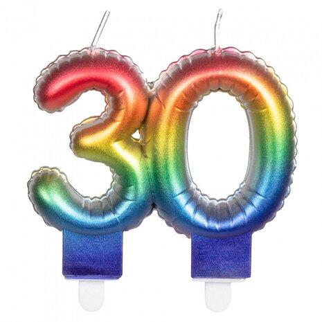 cijferkaars 30 folieballon 14 cm wax