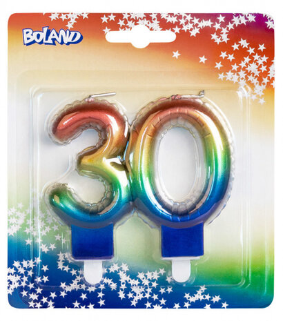 cijferkaars 30 folieballon 14 cm wax