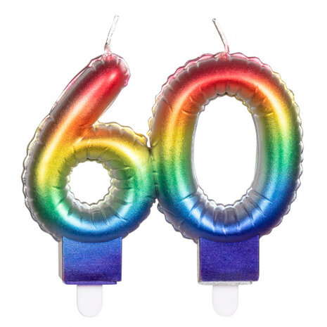 cijferkaars 60 folieballon 14 cm wax