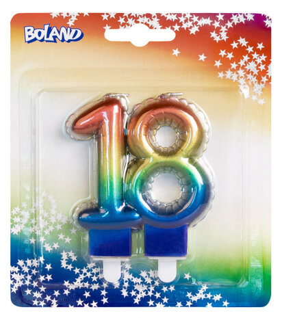 cijferkaars 18 folieballon 14 cm wax