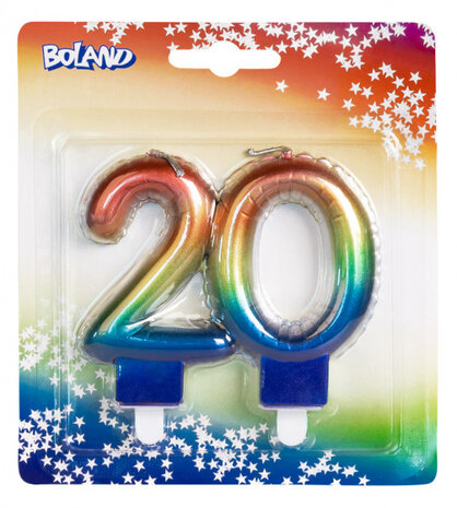 cijferkaars 20 folieballon 14 cm wax