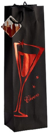 cadeautas fles Cheers 12 x 39 x 9 cm papier rood