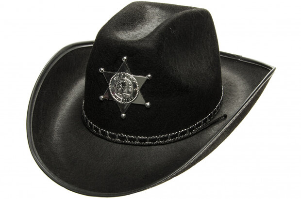 verkleedhoed Sheriff junior zwart one size