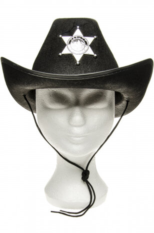 verkleedhoed Sheriff junior zwart one size