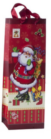 geschenktas kerstmanzak 12 x 37 cm papier rood