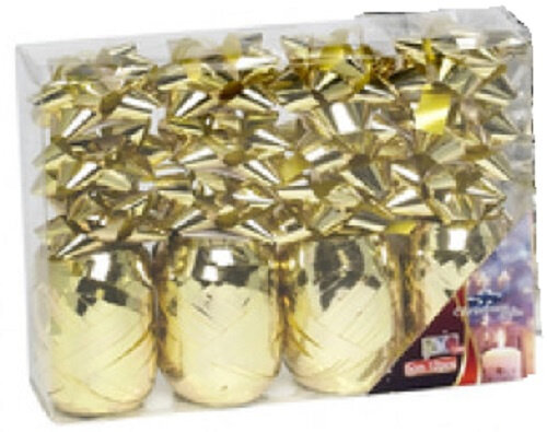 cadeauversiering 40 meter folie goud 16-delig