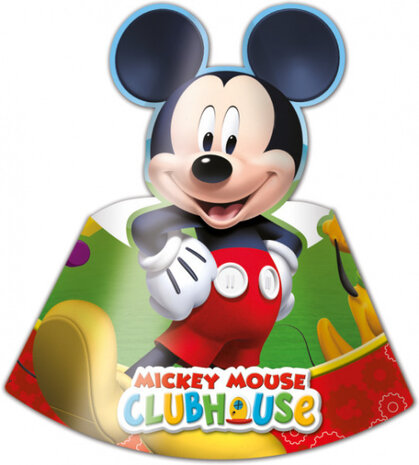 feesthoedjes Playful Mickey papier 6 stuks one-size