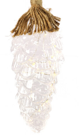 kerstverlichting Stig led 11 x 25 cm glas transparant
