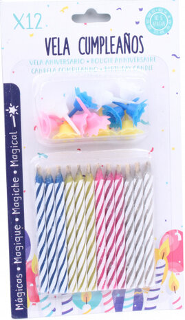 verjaardagskaarsen junior 6 cm wax blauw 24-delig