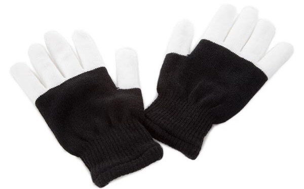 handschoenen led polyester/acryl zwart maat one-size