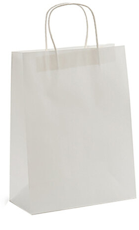 geschenktas groot 25 x 11,5 x 42 cm papier wit 2 stuks