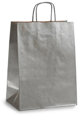 cadeautas 12 x 24 x 39 cm papier zilver