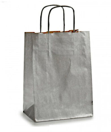 cadeautas 8,5 x 18 x 30 cm papier zilver