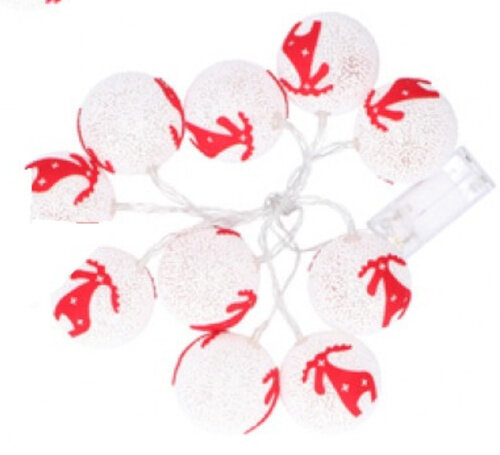 kerstballenslinger rendier 1,6 meter wit/rood
