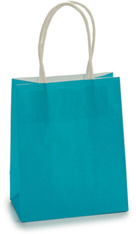 cadeautassen 12 x 6,5 x 23 cm papier blauw 3 stuks