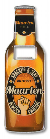 flesopener Maarten 8,5 x 6 cm staal bruin