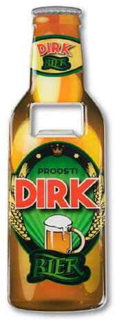 flesopener Dirk 8,5 x 6 cm staal bruin/groen