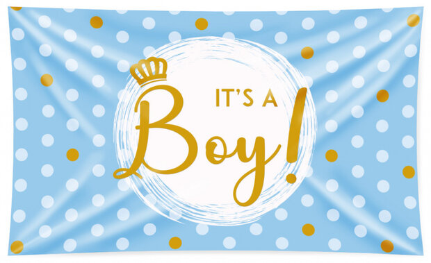vlag It&#039;s a boy! 90 x 150 cm polyester lichtblauw