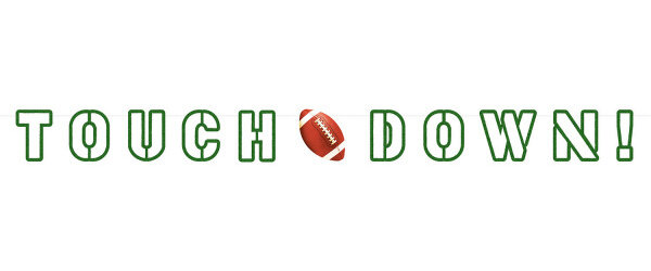 letterslinger Touchdown! 180 x 15 cm papier groen