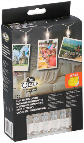 lichtsnoer Knijpers 16led 261 x 3,3 x 1,7 cm transparant