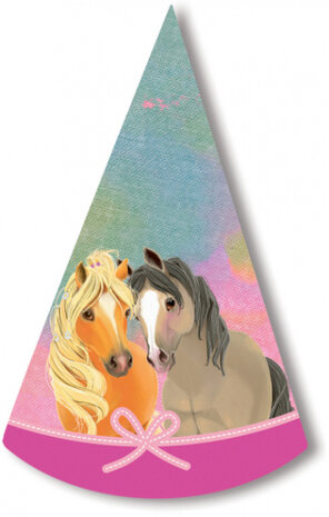 feesthoedjes pony meisje 16 cm papier 8 stuks