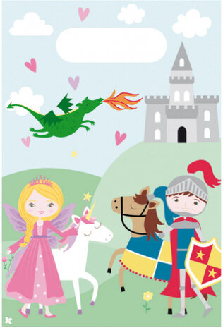 uitdeelzakjes Princess &amp; Knight 23 cm papier 8 stuks