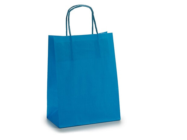 cadeautassen Pincello 18 x 8,5 x 30 cm papier blauw