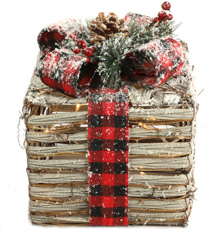 kerstverlichting Jussi led 20 x 26 cm hout naturel