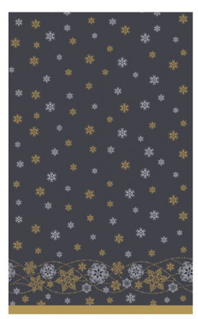 tafellaken Snow Glitter 138 x 220 cm zwart
