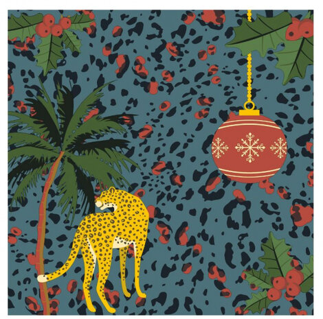 servetten Wild Side 3-laags 33 cm papier blauw 20 stuks