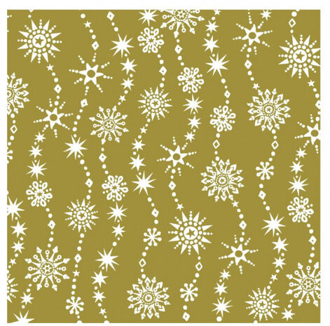 servetten Chrystal Waves 33 cm papier goud 20 stuks