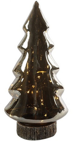 kerstboom Hannes led 5 x 15,5 cm glas donkergrijs
