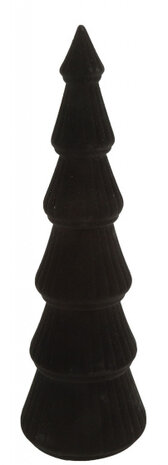 kerstboom Carson 33 x 11 cm hout/fluweel zwart