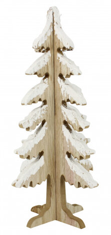 decoratieve kerstboom 40 x 20,5 cm hout naturel/wit