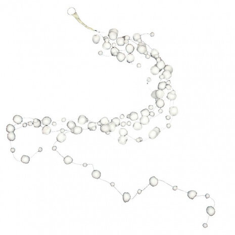 kerstslinger sneeuwballen 120 cm synthetisch wit
