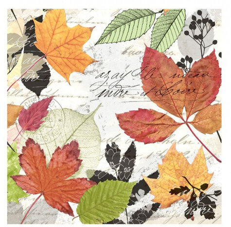 servetten Herbarium 3-laags 33 x 33 cm papier wit 20 stuks