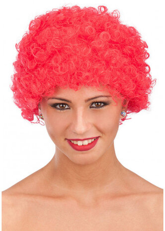 pruik krullend synthetisch rood one-size